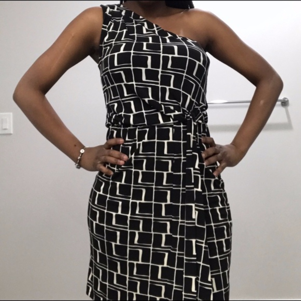 Banana Republic One Shoulder Faux wrap Dress | XS